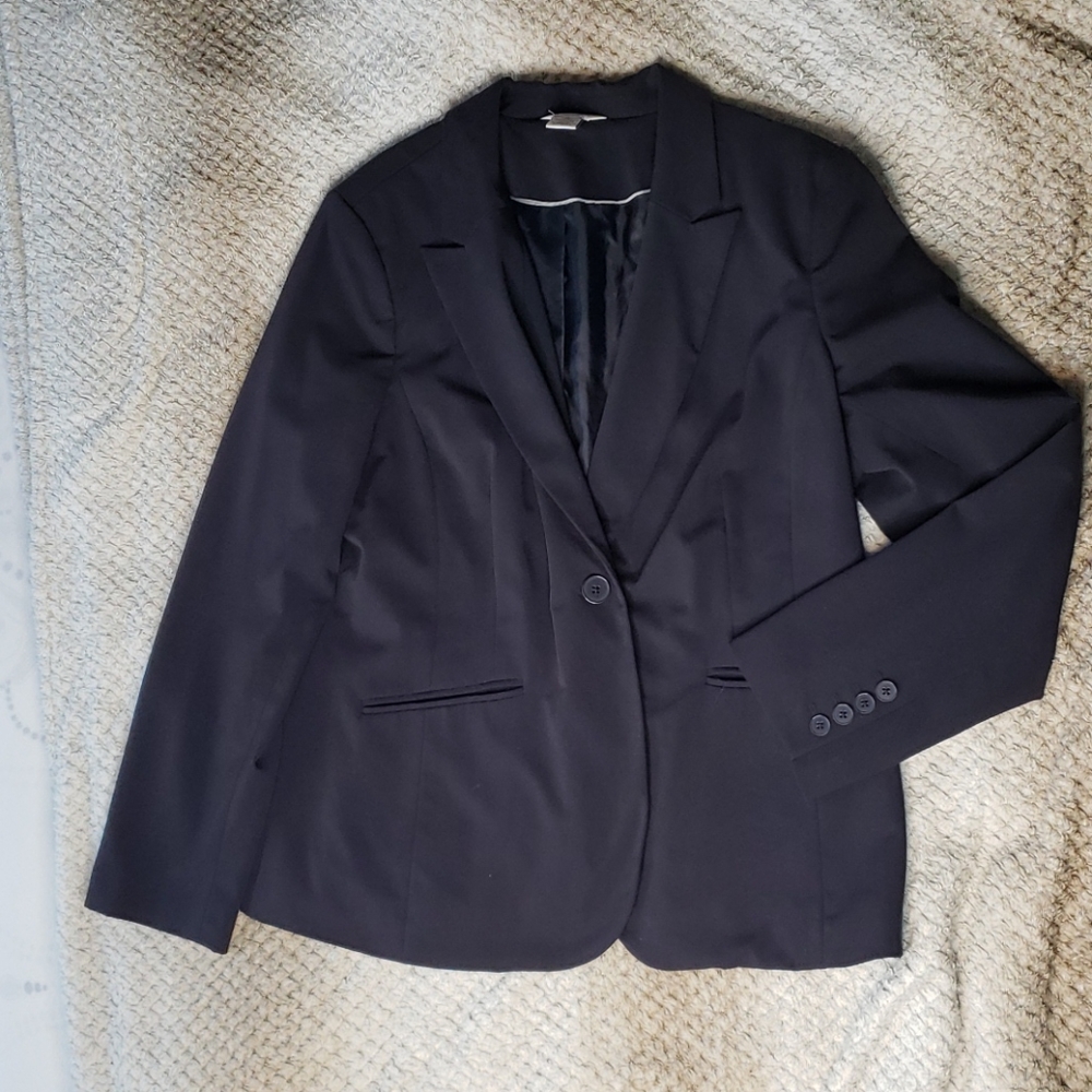 Liz Claiborne Navy blue padded blazer